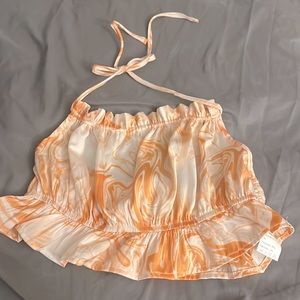 Satin flowy crop top